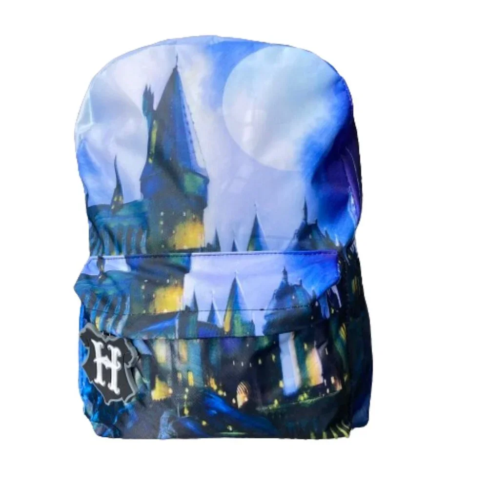 Harry Potter Backpack NWT, Hogwarts at Night Full Moon Nylon Ready for School!